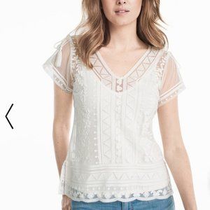 White House Black Market lace blouse